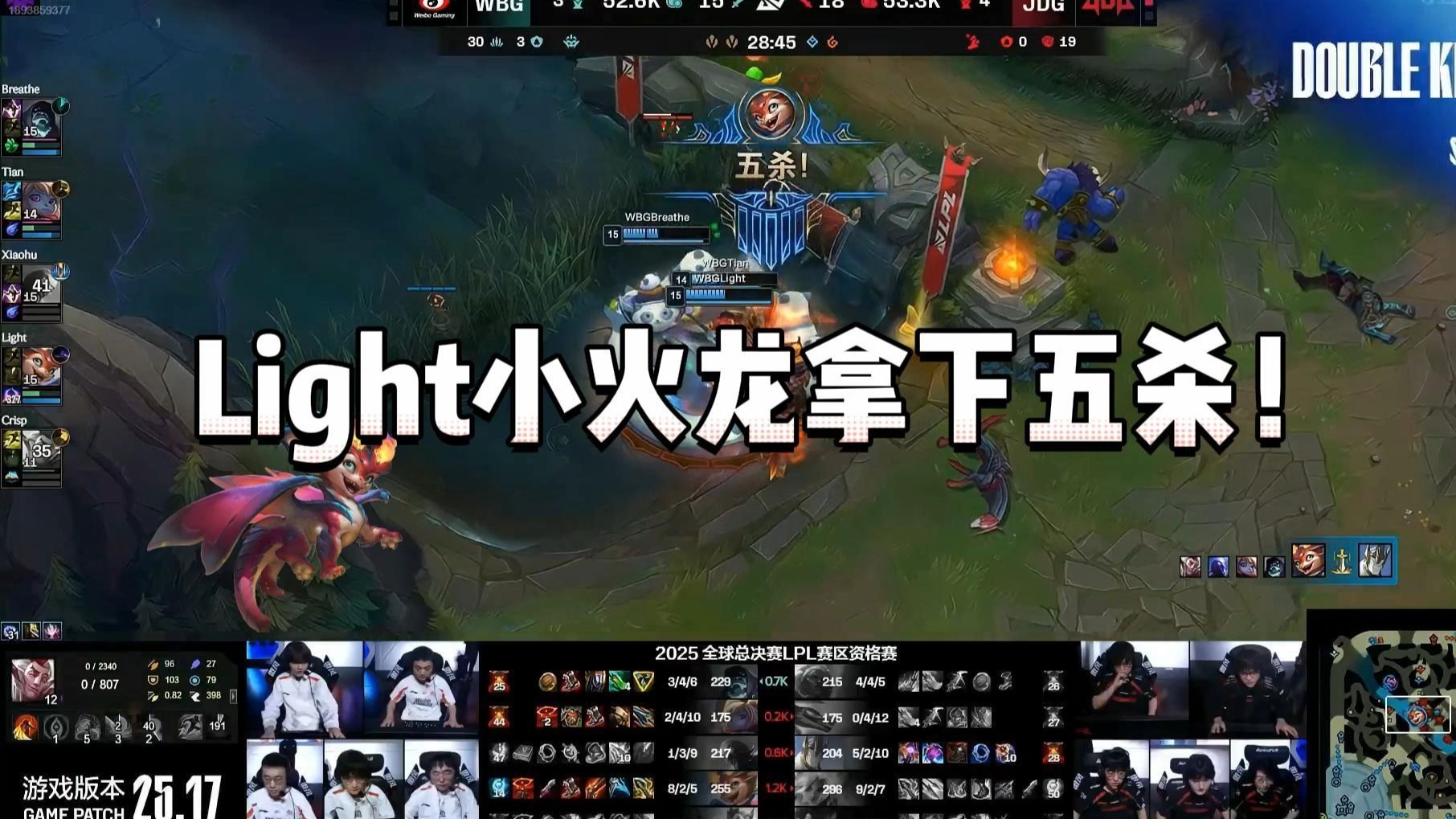 包含100T碾压JDG，Caps打出惊人五杀鏖战多局淘汰赛，成为赛场最大亮点的词条